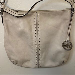 Michael Kors Soft Slouchy Large Cream Hobo w/studs